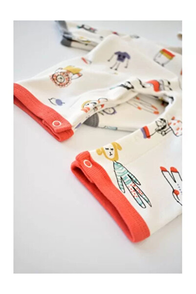 BabyCosy Set of 2 long sleeve jumpsuits and long pants - 100% cotton - Red and Grey,