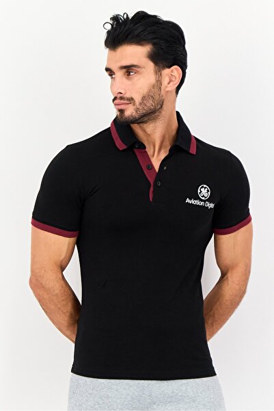 Puma Men Regular Fit Embroidered Logo Short Sleeves Outdoor Polo Shirt, Black