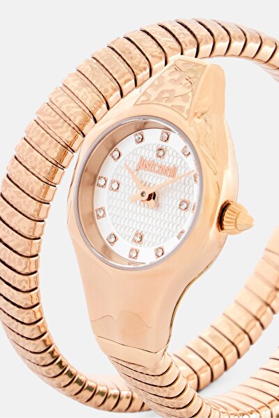 Just Cavalli Women JC1L270M0045 Stainless Steel Snake Style Analog Watch 24mm, Rose Gold