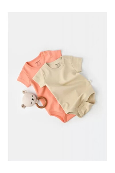 BabyCosy Set 2 body-uri bebe unisex -100% bumbac - Roz/Crem