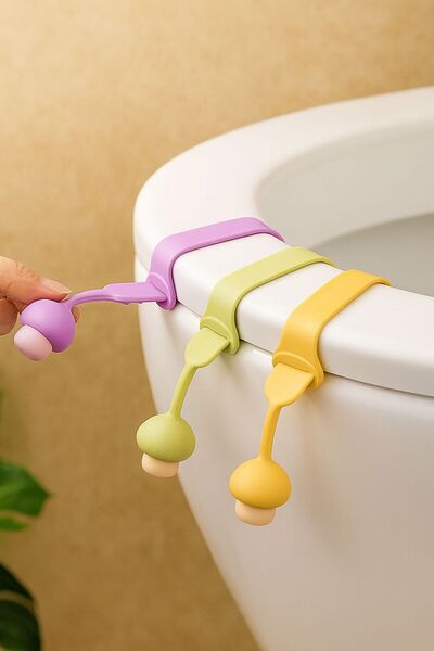 Kırmızı Beyaz Home 1 adet Klozet Kapağı Kaldırma Aparatı Silikon Hijyenik Tut...