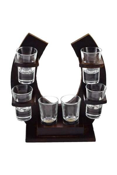 velve Minibar, suport din lemn in forma de U pentru bautura traditionala cu 6...