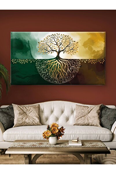 ESLEM YAŞAM AĞACI TEMALI NASKILI KANVAS TABLO