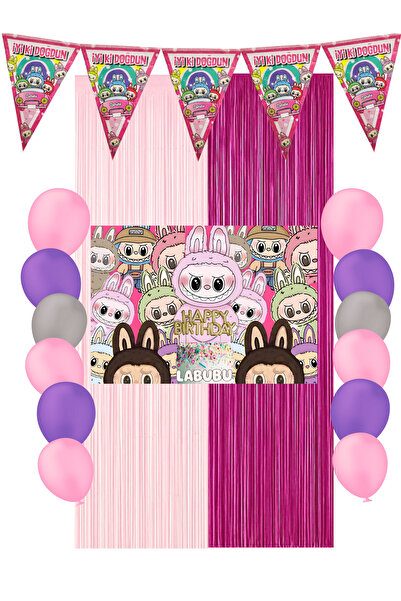 HAPPYLOOPPARTY Labubu Doğum Günü Parti Malzemeleri Süsleri Mixxi Set
