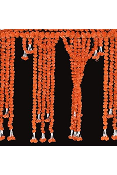 Generic Shreeji - 5 feet Marigold Garland |Indian/American Wedding Party Mantle Decoration, Faux Garla