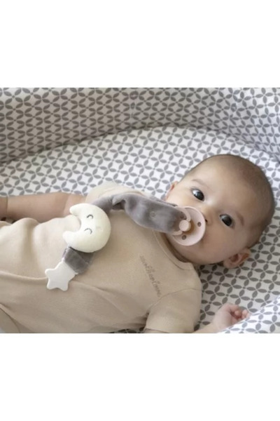 Babyjem Pacifier chain made of textile material with star (Color: Gray)