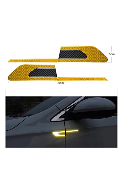 Avex Sada 2 reflexních samolepek BUMERANG s vložkou Carbon 5D, barva žlutá