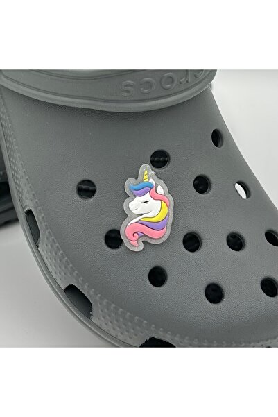 Crocs Terlik Süsü ve Aksesuarı , Çanta Süsü – Jibbitz 3D Kabartma Unicorn Şeffaf Alt Görsel Figür Aksesuar