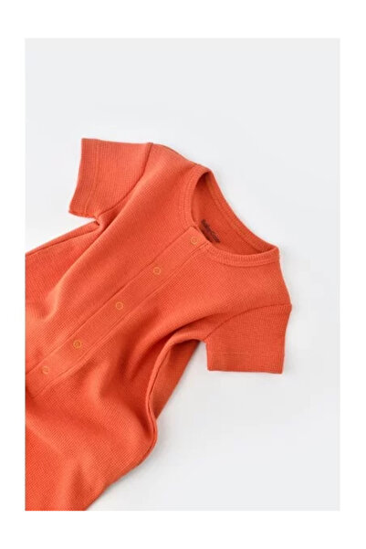 BabyCosy BabyCozy Short Pants Romper - 100% Cotton - Cinnamon, Size 18-24 Months