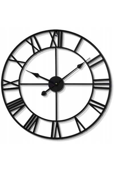 AB HOMES Ceas de perete, Roman, AB HOMES, 50 cm, Cuarț, Rotund, Finisaj Mat, Stil Retro, Alb/Auriu