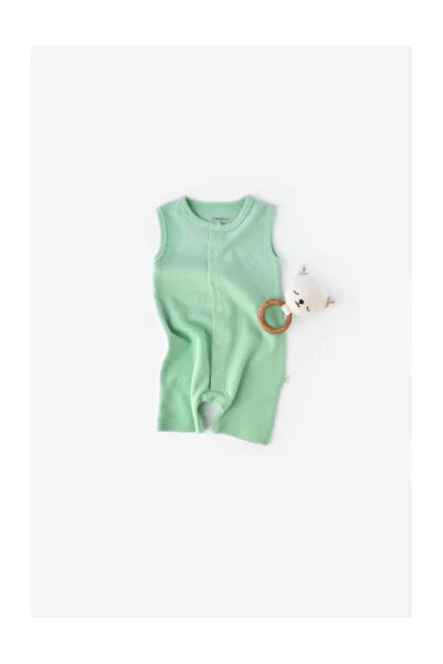 BabyCosy Sleeveless Romper with Shorts - 100% Cotton - Mint,