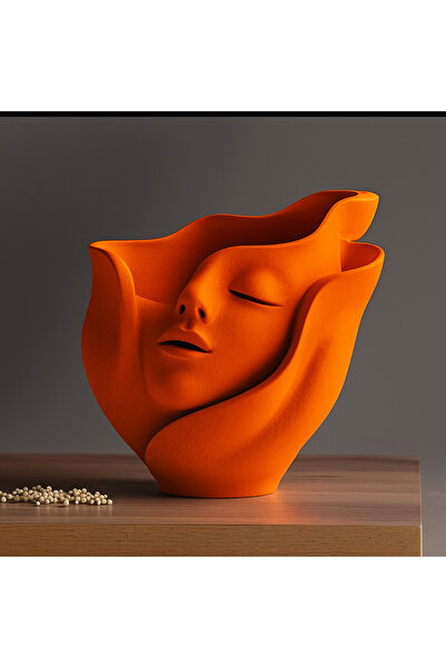 Omerella Yeni Model İskandinav Bohem Yüz Şeklinde Vazo Saksı 10 cm