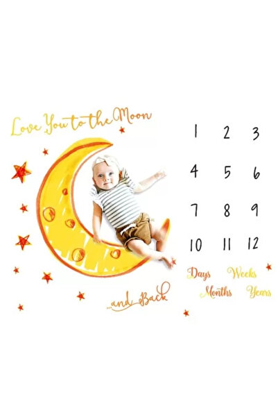 drool Pătură de pluș Milestone pentru fotografii memorabile - Lună Galbenă