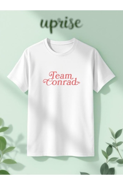 Vordevia Echipa Conrad cu imprimeu Bumbac supradimensionat Alb tricou