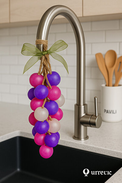 modacepte Pavi̇li̇ Handmade Cluster Natural Rainbow Grape Soap – Decorative Hangable Faucet Soap