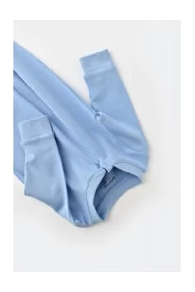 BabyCosy Long-Sleeved Jumpsuit with Long Pants in Cotton and Modal - Gray