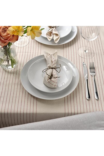 IKEA VIPPSTARR Napkin, stripe pattern red/natural, 30 x 30 cm