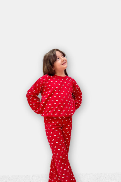 AYSA Homewear 2 Parça Fiyonk Desenli ve Pamuklu Set