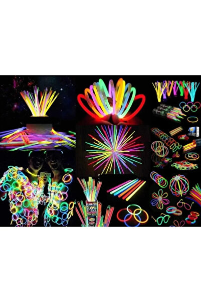 Reflect Your Style 100 Adet Glow Stick Dans Çubuğu, Kıyafet Bağlantı Aparatları Ile Beraber
