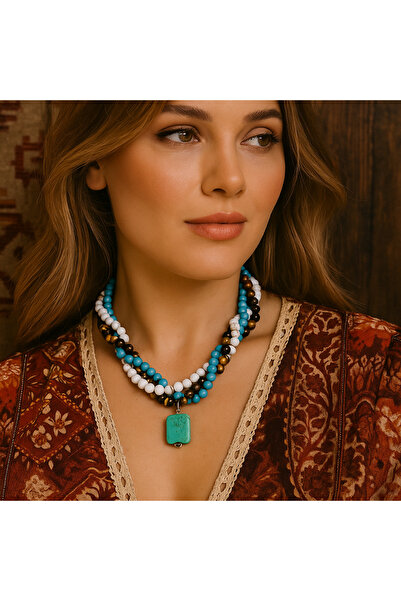 Asteria Elite قلادة عين النمر الفيروزية من هافليت للتوعية الروحانية والحماية ...