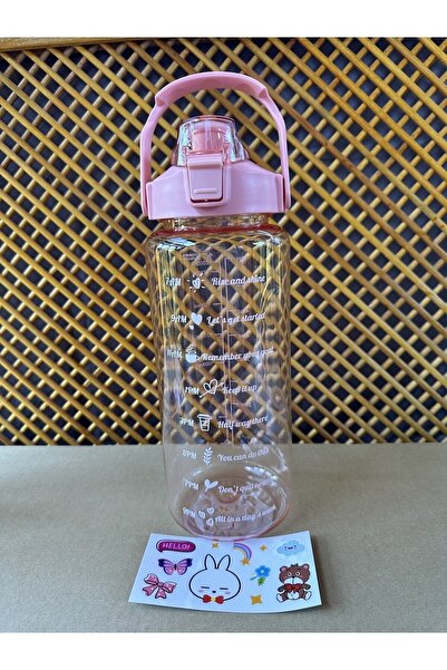 teknotrust 2000 ML Pembe Motivasyon Matara, Spor ve Ofis İçin BPA İçermeyen S...