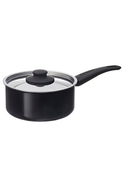 IKEA HEMLAGAD Saucepan with lid, non-stick coating black, 2 l