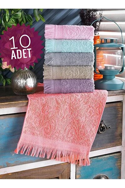 FAMİLYA TEKSTİL 10 Adet 30x50 Cm Renkli Mutfak Havlusu , Kurulama Bezi , Hediyelik Havlu , Söz , Nişan , Düğün