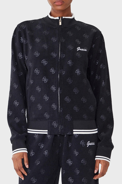 Guess Paulina 4g Logo Regular Fit Stand Collar Sweat V5Bq01K1902 Sweat V5Bq01 K1902 Jblk