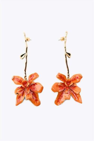 NOVAHAVEN Flower earrings - orange