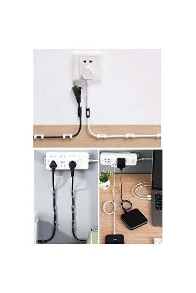 Genel Markalar Kablo Sabitleyici Klips Seti 20’li – Şeffaf Yapışkanlı Kablo D...