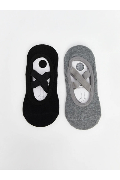 LC Waikiki Women's Plain Yoga and Pilates Socks 2-Pack