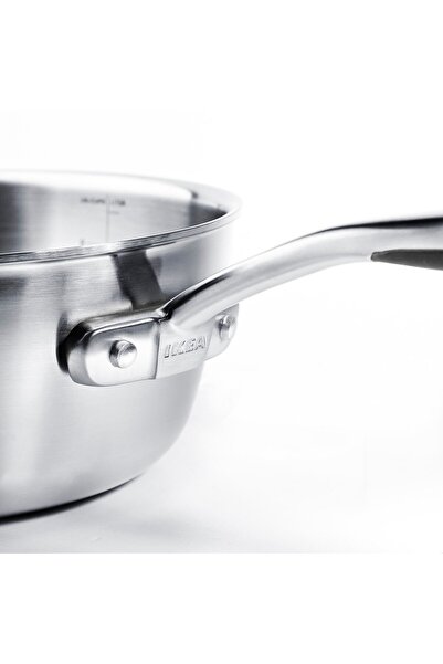 IKEA SENSUELL Saucepan with lid, stainless steel/grey, 2.4 l