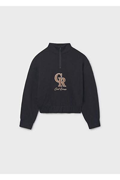 MAYORAL سويت شيرت منقوش للفتيات باللون الأسود 7424