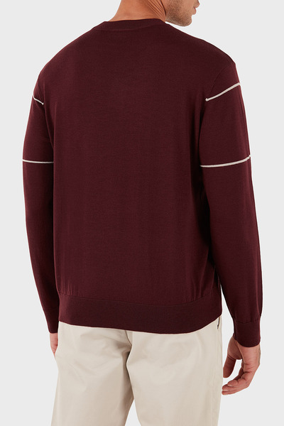 Emporio Armani Wool Stripe Detailed Regular Fit Crew Neck Sweater Men's Sweater Em002796 Af14199 M506