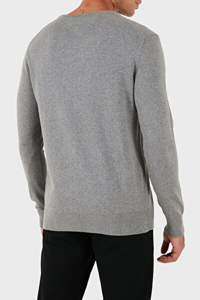 Tommy Hilfiger % 100 Pamuk Regular Fit Bisiklet Yaka Logolu Kazak Erkek KAZAK MW0MW14748 P91