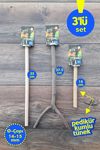 Vixpet Venty 3 Pieces Parrot Perch - Set with Pedicure Sand Perch |   Lovebird, Forpus, Sevda, Paradise - M585