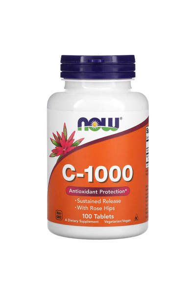 Now Foods C-1000 Vitamin Ascorbic Acid Rose Hips 100 Tablet