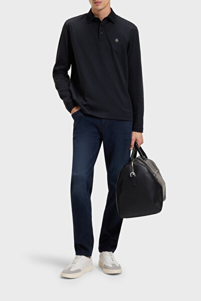 BOSS Pamuklu Regular Fit Düğmeli Polo Yaka Sweat Erkek POLO YAKA SWEAT 50523917 406