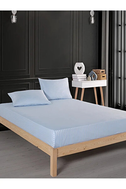 HAPPY COTTON طقم ملاءات سرير مطاطية من قطن الساتان بنسبة 100%، مخططة، مزدوجة،...