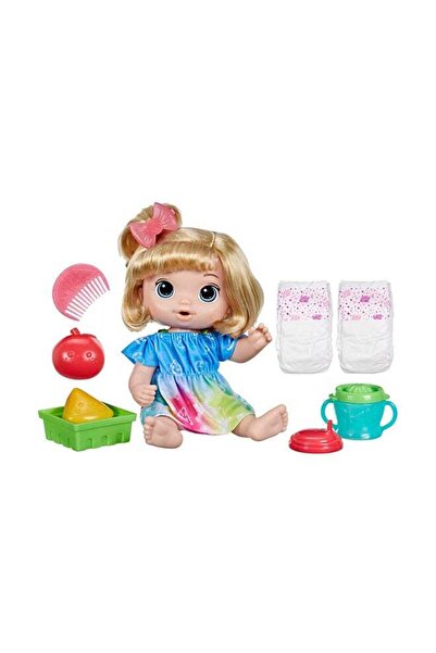 Baby Alive دمية بيبي ألايف فروتي سيبس، ألعاب تفاح للبنات بعمر 3 سنوات، مجموعة دمى أطفال 12 بوصة، مشروبات ومشروبات