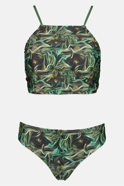 Coega Sunwear Women 2 Pcs Abstract Print Padded Bikini Set, Multicolor