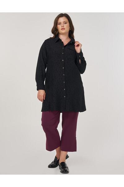 Kayra Single Pocket Lyocell Viscose Tunic Black