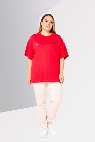 Puma x Scuderia Ferrari Women Sportswear Fit Short Sleeve Outdoor T-Shirt, Red