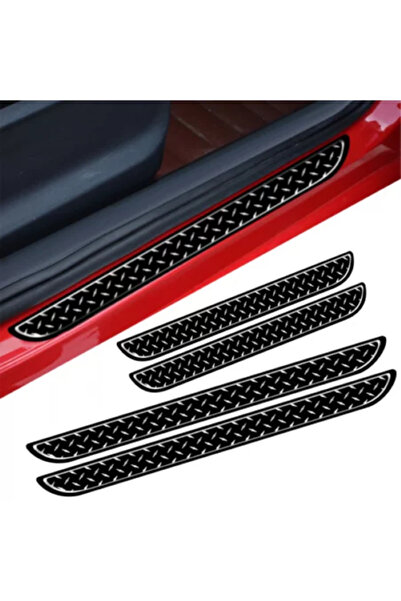 Avex Σετ 4 bucati protectie praguri universale culoare neagra si crom διαμάντι