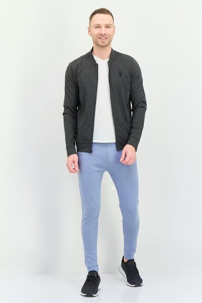 SKECHERS Men Sportswear Fit Long Sleeve Outdoor Sweatshirt, Charcoal