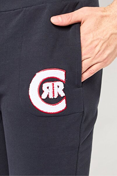 Cerruti 1881 Men Regular Fit Embroidered Logo Jogger Pants, Navy