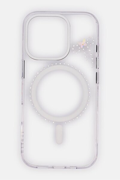 Levelo جراب حماية باترفلاي ماج سيف لهاتف iPhone 16 Pro، شفاف