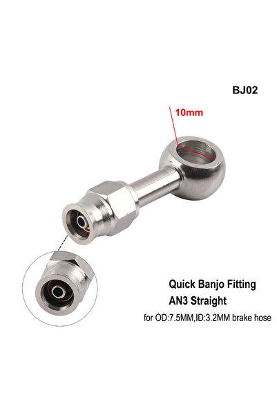 Choice12 BJ02 AN3 Motorcycle Motor Bike Hydraulic Brake Oil Hose Line Banjo F...