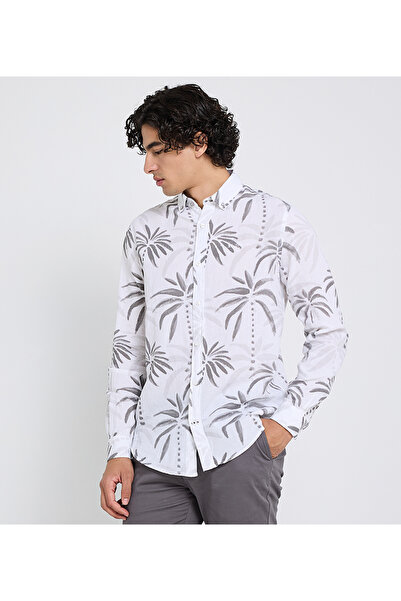 Ben Sherman قميص رجالي أبيض كاجوال