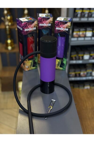 DR KARAM HOOKAH Mor Nargile takımı her yerde taşınabılırsınız arabada,evde ve...